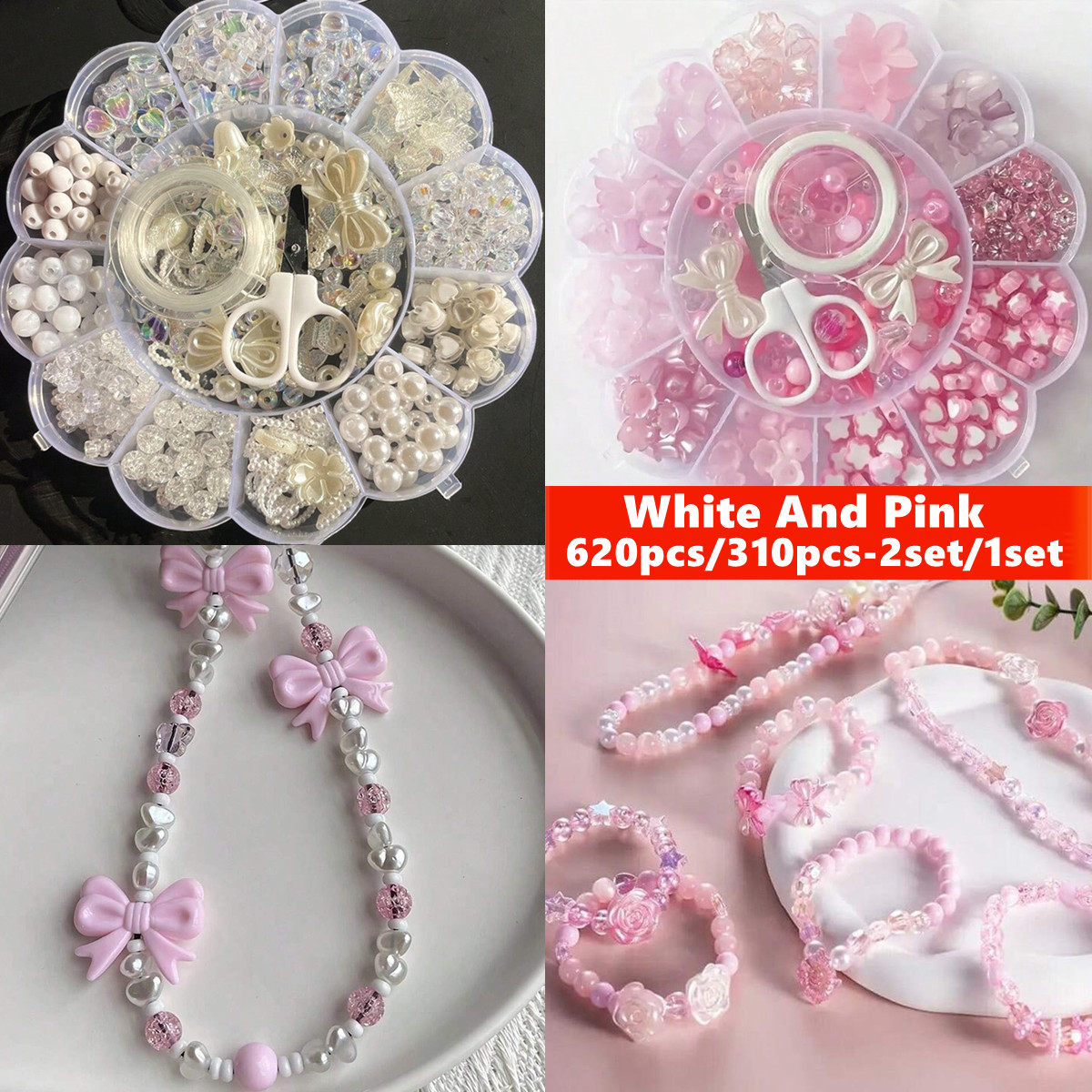 Jewelry Making Yarn - 2Set/1Set 13 Grids Acrylic Flower Boxed