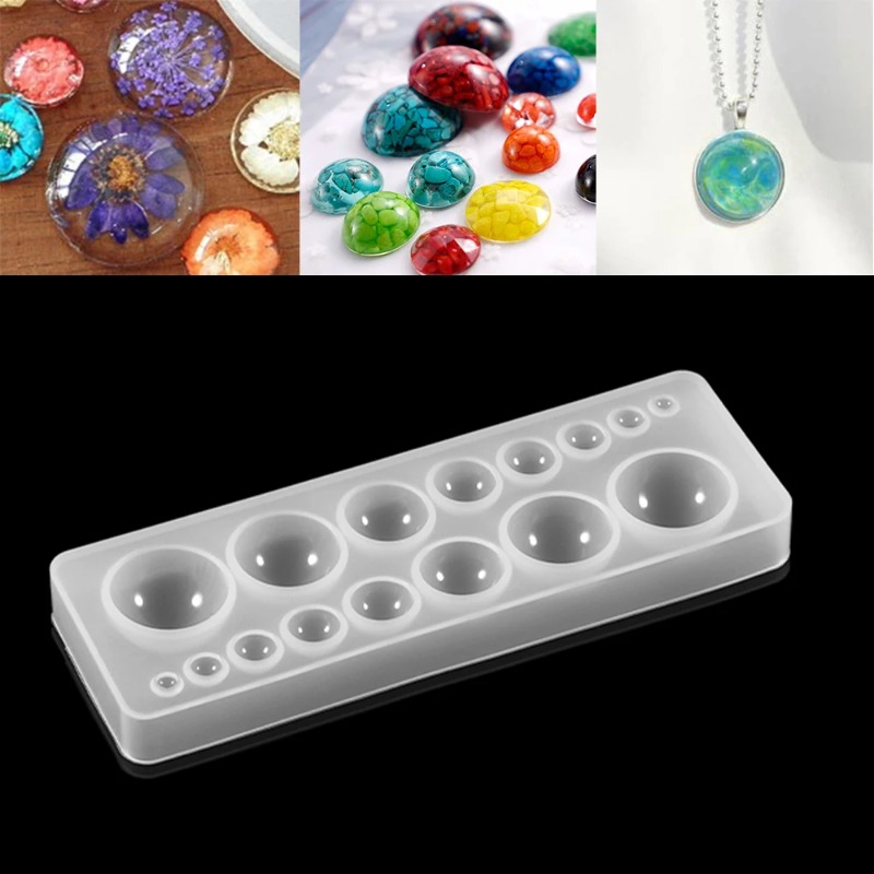 Jewelry Making Degree - 1pcs Silicone Mold Half Ball Oblate