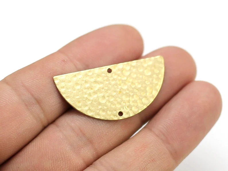 Jewelry Making Hammer - 10pcs Half Round Earring Charms, Hammered