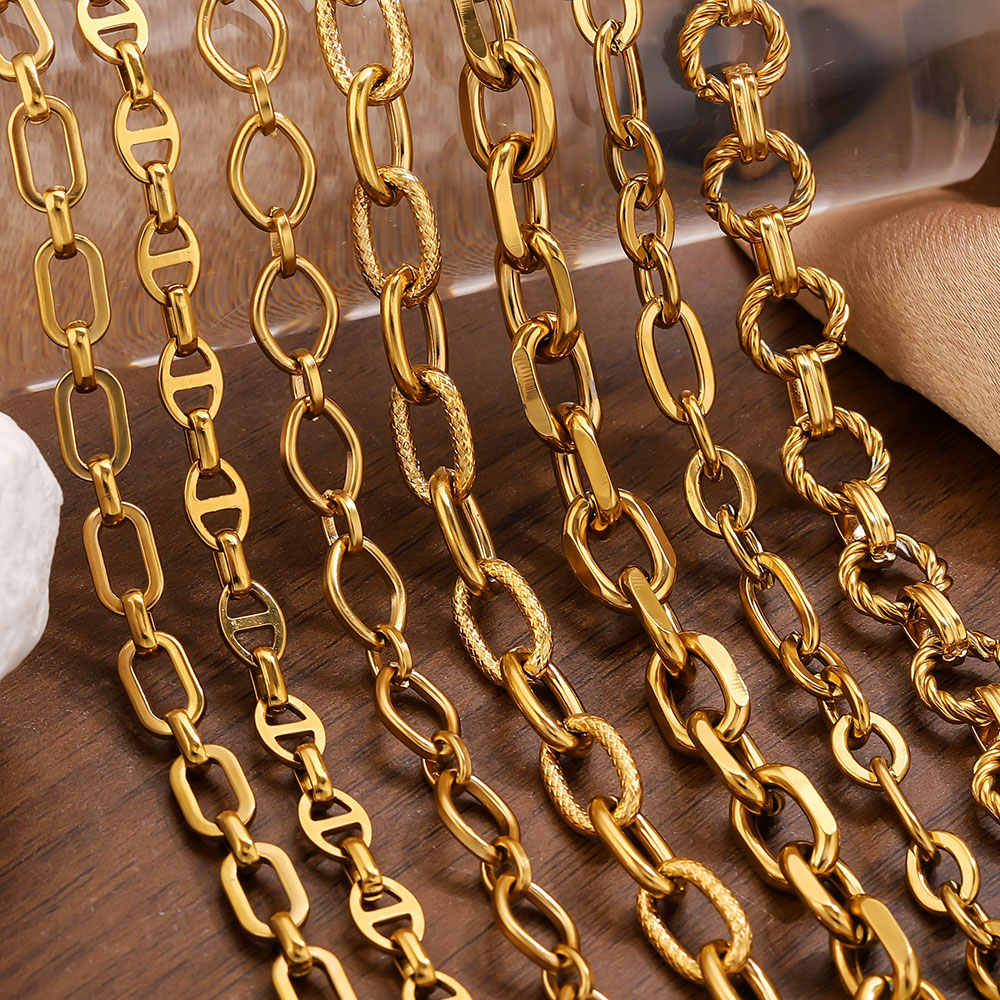 Jewelry Making Gold Wire - 1meter Stainless Steel Large Chains Gold-plated