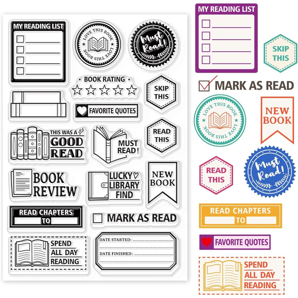 Book Reading Label Clear Stamp - đánh giá và giá Jewelry Making Journal