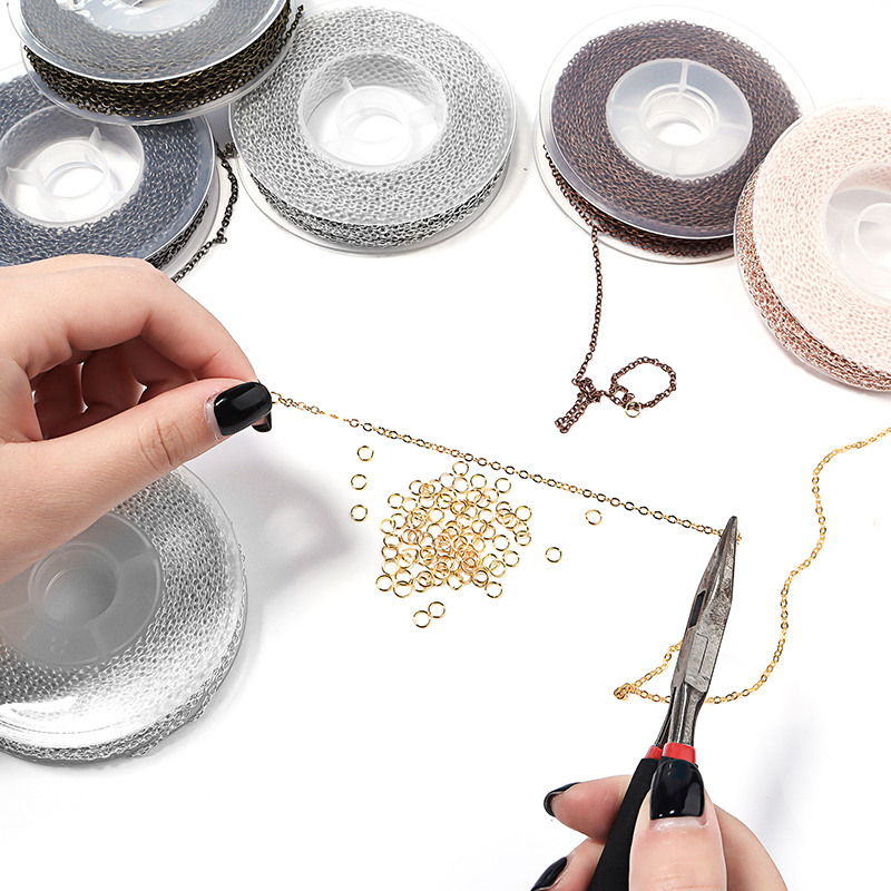 3 M/Roll Metal Iron Link Chain - đánh giá và giá Jewelry Making Closed Jump Rings