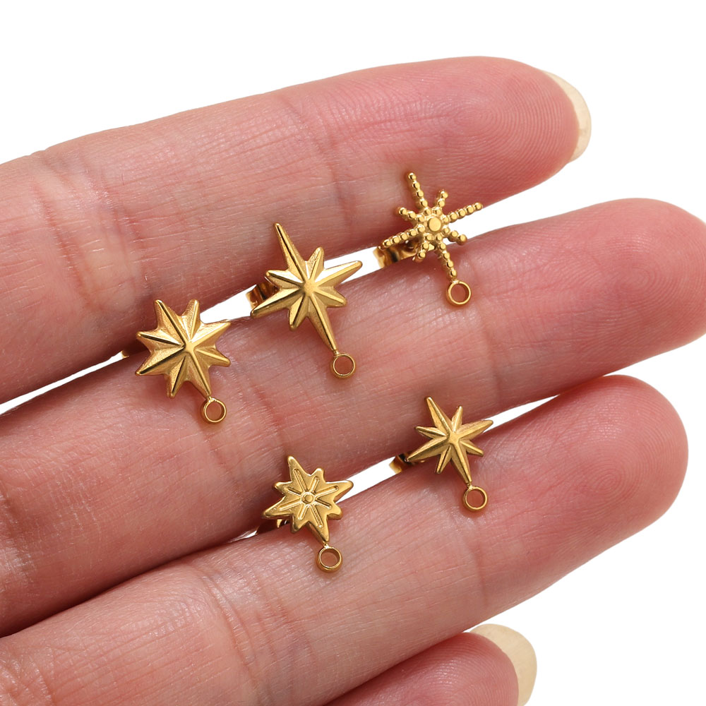 6pcs Stainless Steel Star Earr - đánh giá và giá Jewelry Making Degree