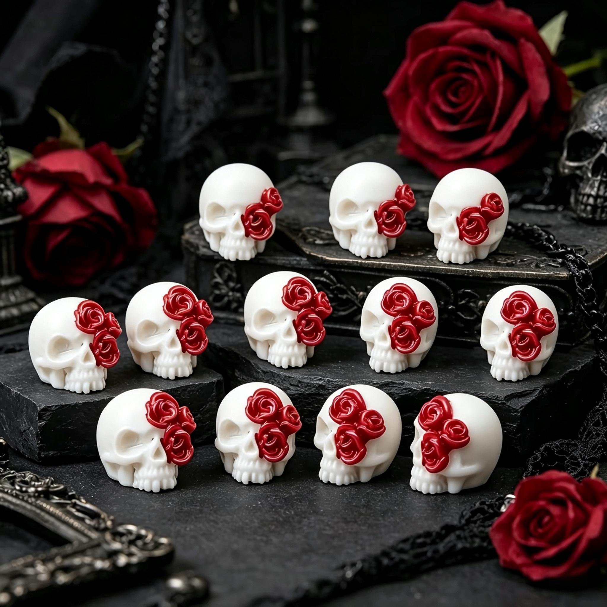 3D Rose Skull Resin Pendants G - đánh giá và giá Jewelry Making Event