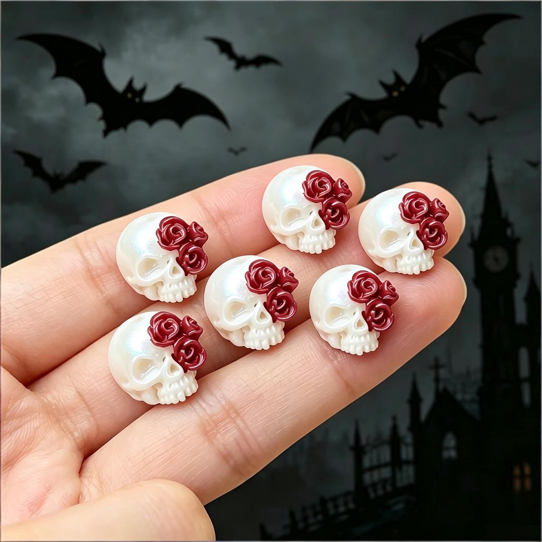 3D Rose Skull Resin Pendants G - đánh giá và giá Jewelry Making Event
