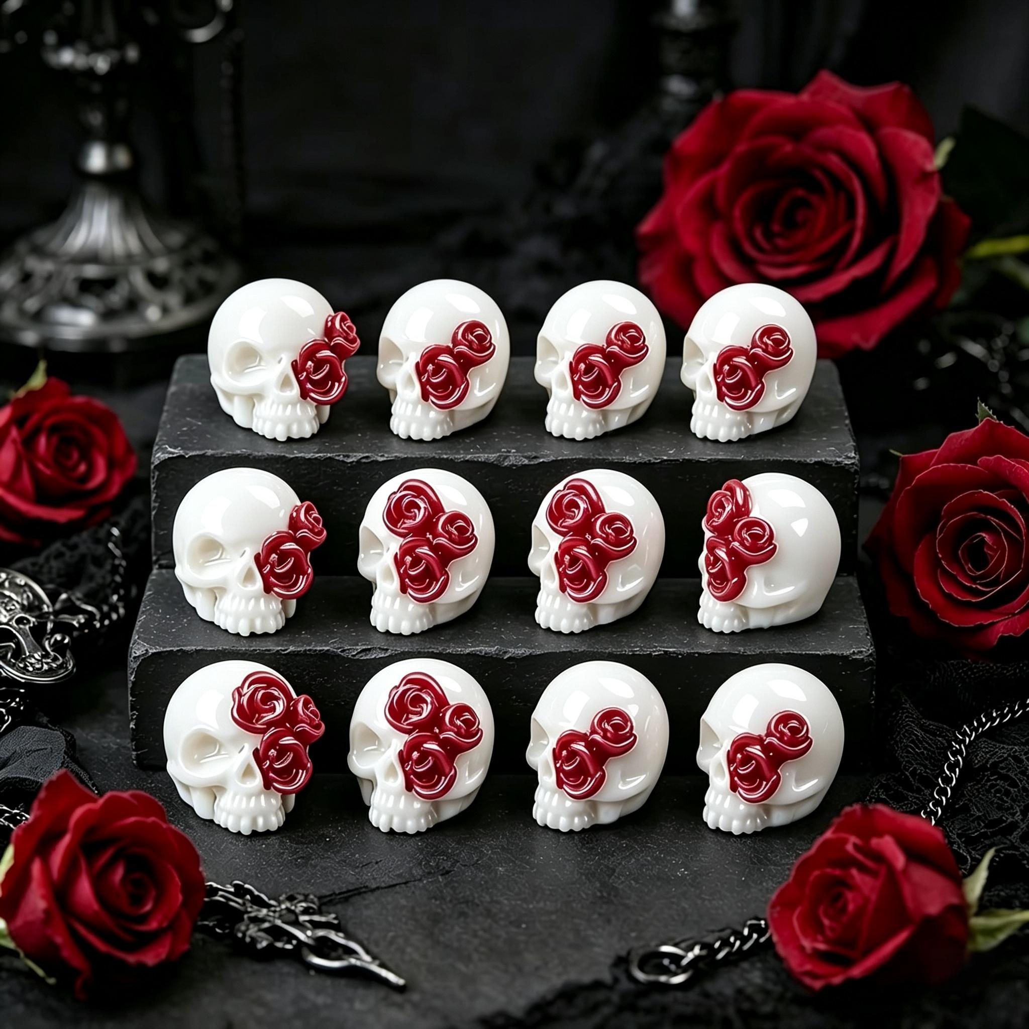 3D Rose Skull Resin Pendants G - đánh giá và giá Jewelry Making Event