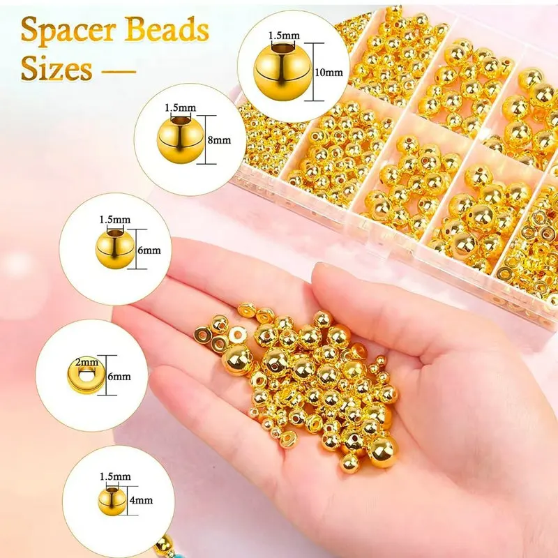 1000pcs Golden Spacer Beads Ki - đánh giá và giá Jewelry Making Degree
