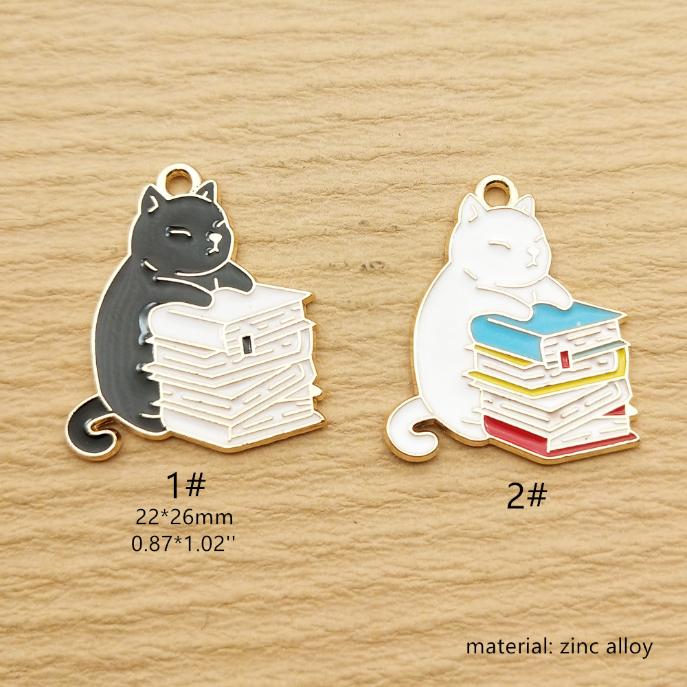 10pcs Book Cat Charm Jewelry A - đánh giá và giá Jewelry Making Journal
