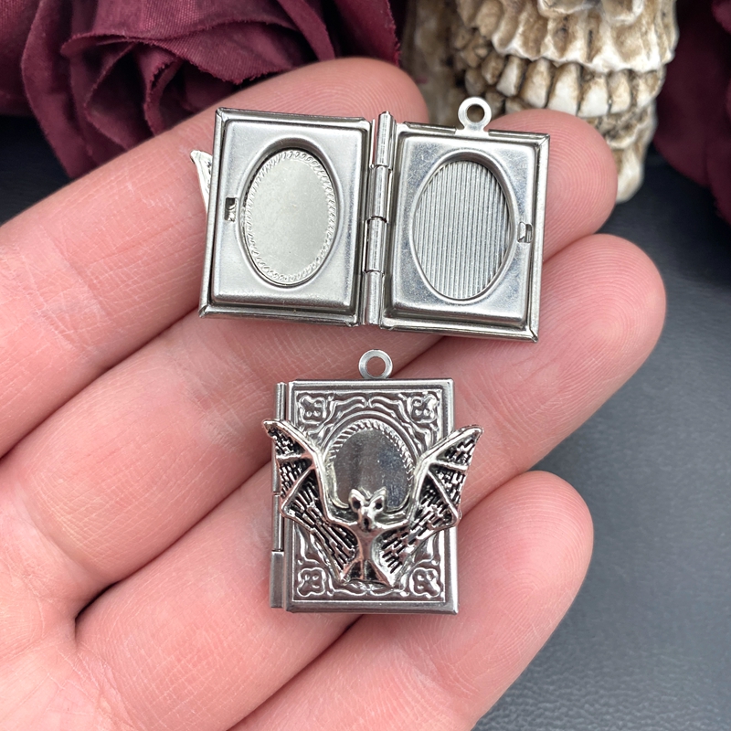 2pcs 27*22mm Bat Book Locket C - đánh giá và giá Jewelry Making Journal
