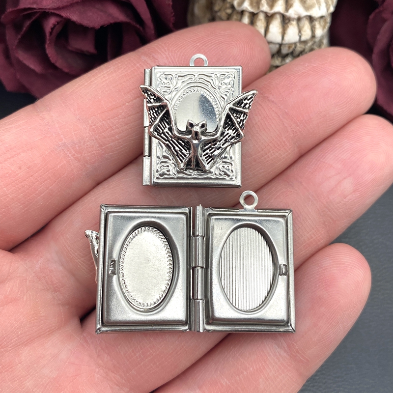 2pcs 27*22mm Bat Book Locket C - đánh giá và giá Jewelry Making Journal