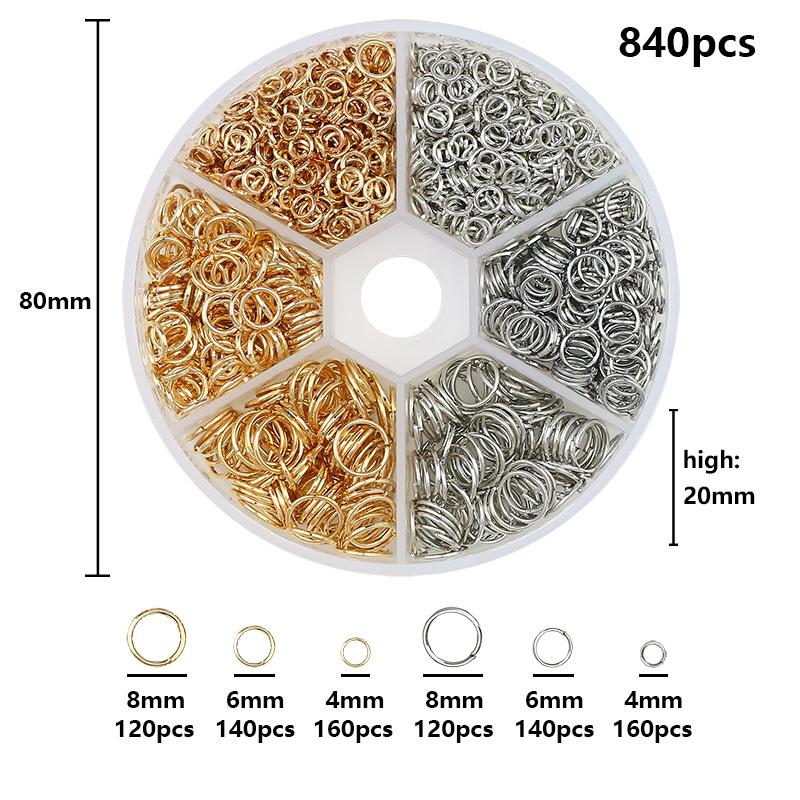 4 6 8mm Kc Gold Alloy Jewelry  - đánh giá và giá Jewelry Making Closed Jump Rings