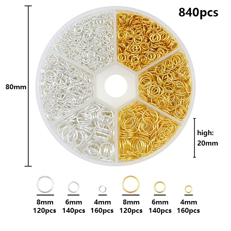4 6 8mm Kc Gold Alloy Jewelry  - đánh giá và giá Jewelry Making Closed Jump Rings
