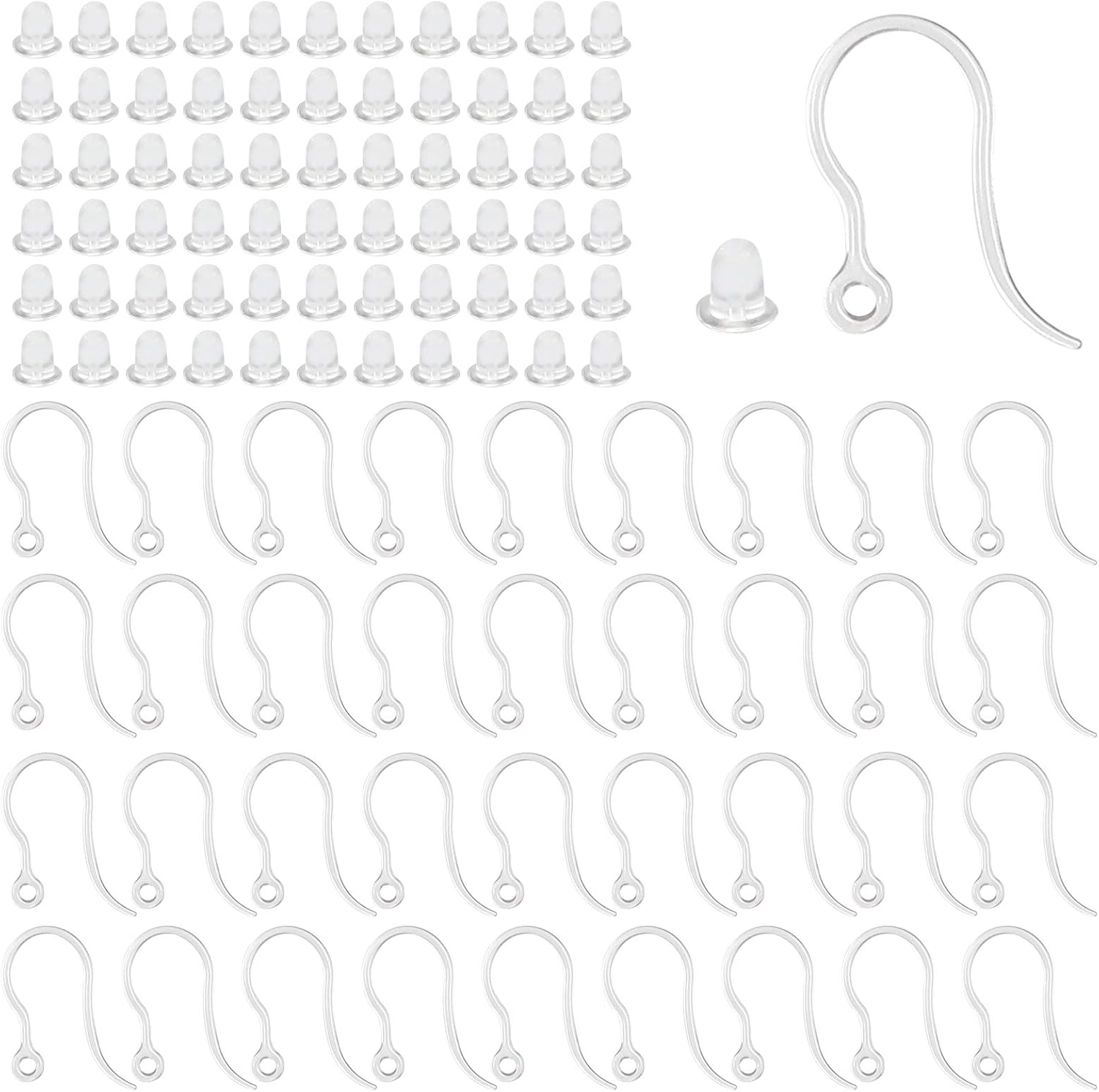 40pcs Clear Plastic Earring Ho - đánh giá và giá Jewelry Making Yarn