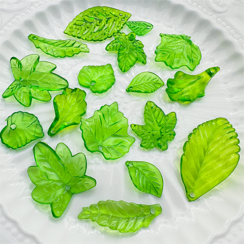 about 20pcs Green Acrylic Leaf - đánh giá và giá Jewelry Making Event