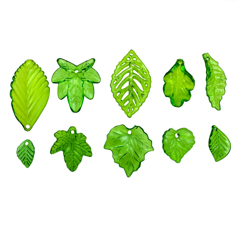 about 20pcs Green Acrylic Leaf - đánh giá và giá Jewelry Making Event