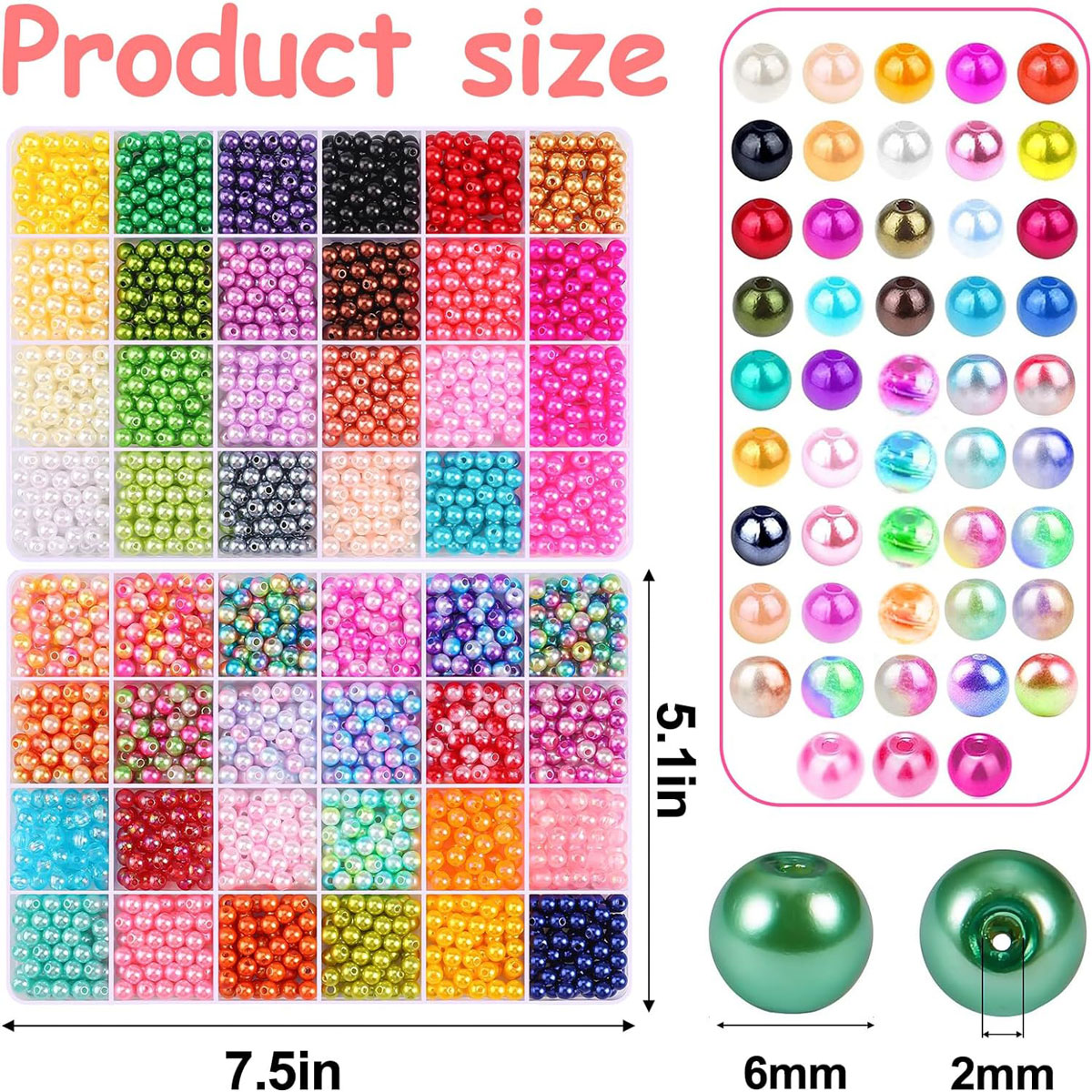 2400PCS 48 Compartments Pearl  - đánh giá và giá Jewelry Making Degree